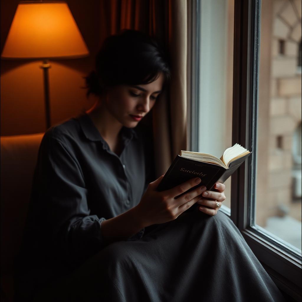 Someone reading by lamplight